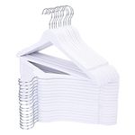 Edergoo White Wooden Hangers 30 Pack, Smooth White Wooden Coat Hangers Adult, 360° Swivel Hook and Precisely Cut Notches White Coat Hangers for Suit, Jacket, Dress, Clothes, White