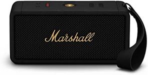 Marshall Middleton - Portable Bluetooth Speaker with Power Bank and Detachable Carry Strap, 20+ Hours of Portable Playtime - Black & Brass