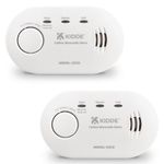 Twin Pack Kidde 5CO Battery Powered Carbon Monoxide Alarm and Detector - 10 Year Sensor Life with AA Batteries