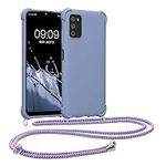 kwmobile Crossbody Case Compatible with Samsung Galaxy A03s Case - TPU Silicone Cover with Strap - Lavender