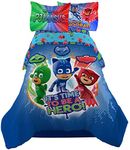 PJ Masks It's Hero Time Kids Bedding Sheet Twin Sheet Set with Comforter 4 Piece - [Blue]