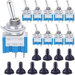 Taiss/10pcs mts-101-MZ ON/OFF Mini Miniature Toggle Switch Car Dash Dashboard SPST 2Pin + 10pcs Waterproof Cap