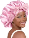 YANIBEST Satin Bonnet Silk Bonnet for Sleeping Double Layer Satin Lined Hair Bonnet with Tie Band for Women Curly Hair