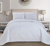 Fancy Collection 3pc King/California King Embossed Oversized Coverlet Bedspread Set Solid White New