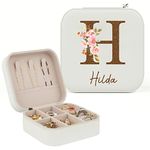 iDIY Personalised Women's Jewellery Box, with Name and Inicial, Jewellery Organiser for Rings, Necklaces, Earrings, Gift for women, Gift for Friend