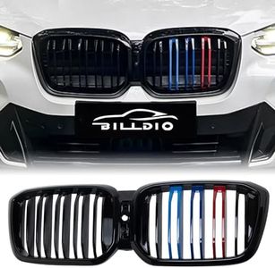 BILLDIO G01 G02 Grill - Black Kidney Grille Compatible With 2022-IN BMW X3 G01 X4 G02 ABS Double Slat Color Grille