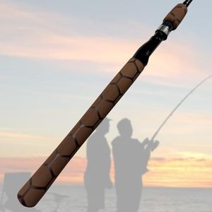 SoftShrink Hex Pattern Rod Handle Shrink Tube for Table Tennis Paddle, Fishing Rod - Quick Shrink, No Rough Edges (40mm Dia. x 1.6m Long, Brown)