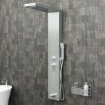 InArt Stainless Steel Shower Panel Tower System, Wall-Mount Full Set for Bathroom with Rainfall, Waterfall Shower Head, Massage Body Jets, Handheld Shower & Tub Spout, Brushed Finish
