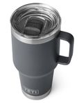 YETI Rambler Travel Mug, Stainless Steel Vacuum Insulated Mug with Stronghold Lid, Charcoal, 30 oz (887 ml)