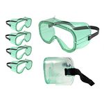 5 Pairs Durable Safety Airsoft Goggles Anti Fog Scratch Proof Chemical Splash Resistant For Professional Work or Personal Use Adjustable Eye Protection Over Spectacles Science Goggles (Green/Black)