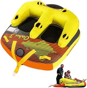 Swonder 3 Person Towable Tube for Boating with Sit & Kneel Positions, Heavy Duty 3 Rider Water Tubes for Boats to Pull for Youth Adult Watersports