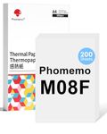 Phomemo M08F A4 Thermal Paper Compatible for M08F, M832, M834, Q302 Printers and Other A4 Thermal Printers, M08F Printer Paper, 8.27" x 11.69"(210x297mm), 200 Sheet