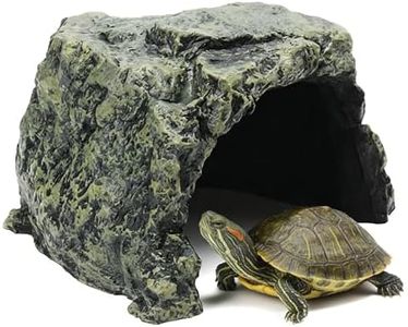 Generic Rock Hide Cave for Reptiles & Amphibians, Large Aquarium Fish Hide Cave Decoration, Stone Cave Hide House Terrarium & Aquarium Accessories for Betta, Shrimp, Turtle, Bearded Dragons, Lizards