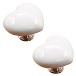 Gsycle 2PCS Toilet Button Pusher, Universal Love Heart Shaped Toilet Tank Push Press Flush Buttons Universal Toilet Press Flush Button Replacement for Home Bathroom Toilet(White)