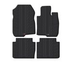 TRAVALL Rubber Car Mats (set of 4) compatible with Honda Cr-v (2017-2022) Heavy Duty Floor Mats Moulded Premium Mats Easy Clean Black with Clips - Anti Slip All-Weather Protection