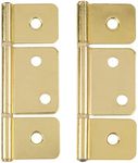 3 1/2" Flag Three Leaf Brass Plated Hinge Bi-Fold & Shutter | Pack of 20 | Non-Mortise Cabinet Furniture Hardware | NH14-SB (10)