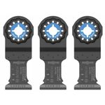 BOSCH OSL114C-3 3-Pack 1-1/4 in. Starlock Oscillating Multi Tool Metal & More Carbide Extreme Plunge Cut Blades for Cutting Iron Bar, Metal, Wood with Nails, Drywall and Tile