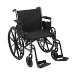 Drive Medical Cruiser III Lightweight Transport Wheelchair with Flip-Back Detachable Arms and Swing-Away Footrests, Black