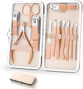 Manicure Set Professional,Ultra Sharp Sturdy Men Women Grooming kit, Stainless Steel Nail Clippers Set Manicure Pedicure Set Professional 12 In 1 Grooming Travel Luxury Leather
