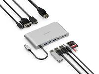 Kensington UH1440P 10-in-1 Dual Monitor USB-C Hub, Laptop Docking Stations with DisplayPort/HDMI/VGA Ports, SD & Micro SD Card Readers, 85W Charging for Thunderbolt 3/4 and USB-C Devices (K33853WW)