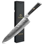 Sunnecko Damascus Chef Knife 8 inch - Ultra Sharp Japanese Chef Knife,67-Layer Damascus Kitchen Knife Vg10 High Carbon Stainless Steel