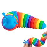 Zayin Fidget Slug Articulated Fidget Toy,Realistic Slug Insects Fidget Toy,Fun Crawling Sensory Toy Can Be Twisted Casually Pleasant Decompression Suitable Release Stress - (Color)