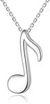 YLT 925 Sterling Silve Musical Note Urn Pendant Memorial Necklace for Ashes Clef Musical Note Jewelry Gifts for Music Lover for Women Men, Metal, Cubic Zirconia