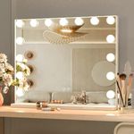 Venetian Image Hollywood Vanity Mirror With Lights With 12 Led Bulbs, 3 Color Lighting Modes, Usb Port, Smart Touch Control |45X60Cm - Rectangular, Tabletop Mount, Multicolor