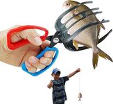 Metal Fish Control Clamp Claw Tong Grip Tackle Tool, 1Pc Fish Claw Grippers, Metal Fish Control Clamp 3 Claw Tong Grip Tackle Tool, Metal Fish Claw Catcher, Anti-Slip Fishing Pliers Gripper