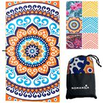 Nomandia Microfibre Beach Towel Extra Large - 180x90cm Sand Free Lightweight & Quick Dry Microfibre Towel and Travel Bag - This Microfiber Towel is perfect as Beach Towel & Travel Towel