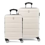 Travelpro Runway Hardside 2 Piece Luggage Set with Carry-on Luggage & Convertible Medium to Large Check-in Expandable Luggage Bag, 8 Spinner Wheels, TSA Lock, Hardshell, White