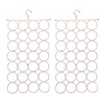 Tosnail Pack of 2 Scarf Hanger Holder Organizer Space Saver for Tie, Belt, Scarves, Socks - White