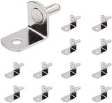 CORTNEY Shelf Support Pegs, 20Pcs 6mm L Shape Metal Shelf Pegs for Kitchen Cabinet Bookcase Closet Wardrobe Cupboard Wood Glass Shelves Supports, Nickel Plated Shelf Bracket Pegs Pins with 4 mm Hole