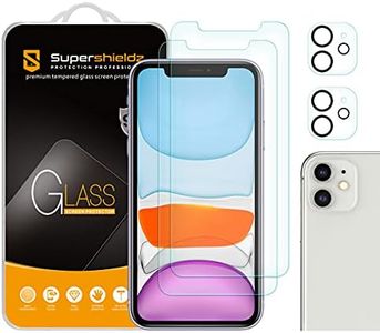 Supershieldz (2 Pack) Designed for iPhone 11 (6.1 inch) + Camera Lens Tempered Glass Screen Protector, Anti Scratch, Bubble Free