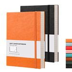 RETTACY B5 College Ruled Notebook 2 Pack - Softcover Composition Notebooks 408 Numbered Pages for Writing, 100gsm Lined Paper, for Women Men Work School, 19 x 25 cm - Black Orange