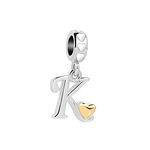 SBI Jewelry Women Initial Letter K Charm for Bracelet Silver Gold Heart Gift Dangle for Mom Sister Best Friend Wife Birthday Anniversary