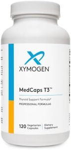 XYMOGEN MedCaps T3 - Thyroid Support Formula with Vitamins + Herbs - Selenium, Zinc, Vitamin E + C, Ashwagandha, Guggul Extract, and Iodine Supplement (120 Capsules)