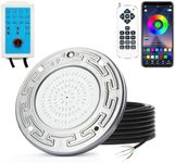 Awanhe Pool Lights for Inground Pool, 20W 6 Inch LED Inground Pool Light with Controller, Remote and APP Control for Wet Niche, Color Changing Underwater Swimming Pool Lights with 100 Foot Cord