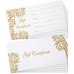 Outus 50 Pieces Christmas Blank Gift Certificates Cards Vouchers Blank Cards Coupon Card for Business Beauty Salon Restaurant Wedding Bridal Birthday Holder, 3.5 x 7 Inch(White)