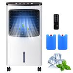 PETSITE Portable Air Conditioner Fan, Evaporative Air Cooler with Remote Control, Ice Packs, 8L Water Tank, 3 Speeds, 7.5H Timer, Personal Swamp Cooler for Room Home Office