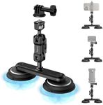 SMALLRIG 2-in-1 Dual Magnetic Suction Cup Mount for Gopro, Car Camera Mount Outside for Action Cameras, with Anti Deflection Pin Ball Head Magic Arm 4467