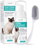 Cat Chin Acne Cleaner - No-Rinse Blackhead & Pimple Solution with Applicator Brush, Mild Formula for Feline, Safe for Sensitive Skin (2 fl. oz)