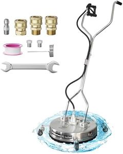 EDOU Direct Pressure Washer Surface Cleaner - Dual Handle Concrete Cleaner with Wheels - Driveway Pressure Washer - 4,500 PSI Max Working Pressure - Includes: 3/8" Quick Connector Kit