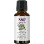 NOW Essential Oils, Lavender & Tea Tree Oil, Stimulating Aromatherapy Scent, Blend of Pure Lavender Oil and Pure Tea Tree Oil, Vegan, Child Resistant Cap, 30mL