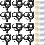 12 Counts Horse Bridle Rack, Bridle Bracket Bridle Hooks with Tubes and Screw, Horse Tack Storage Halter Hanger Metal Bridle Holder for Tack Room,Horse Blanket Rack,Bridle Holder Wall Mount