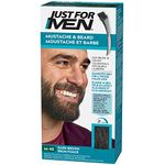 Just For Men Mustache & Beard, Beard Dye for Men with Brush Included for Easy Application, With Biotin Aloe and Coconut Oil for Healthy Facial Hair, Dark Brown, M-45 (1 Count)