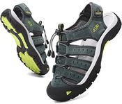 ZYLDK Men's Hiking Sandals Outdoor Sports Summer Beach Fisherman Leather Sandal Adjustable Walking Closed Toe Strap Trekking Casual Breathable Non-Slip Athletic Shoes