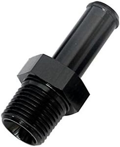 AC PERFORMANCE 1/4" NPT Male to 3/8" Hose Barb Fitting Adapter Straight Aluminum Black Fit for 6AN Push on Hose