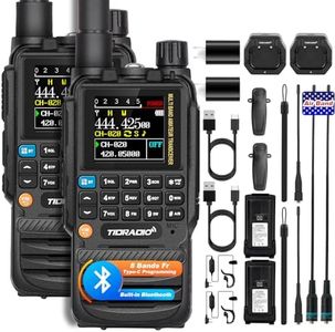 TIDRADIO TD-H3 Ham Radio Type C & Wireless Programming 8-Band Long Range Walkie Talkies Rechargeable Handheld Portable Two Way Radios Air Band, Frequency Match, DTMF Lock, NOAA FM AM- Full Kit 2Pack