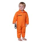 Spooktacular Creations Baby Unisex Jailbird Costume, Jail Prisoner Costume Jumpsuit for Toddler Halloween Party(18-24 months)